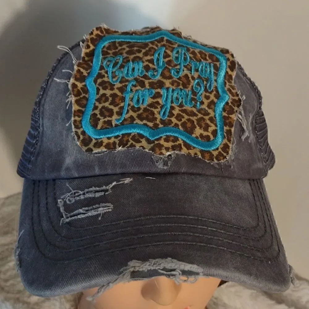 CC Distressed "Can I Pray For You" Pony Cap - Picture 2 of 8